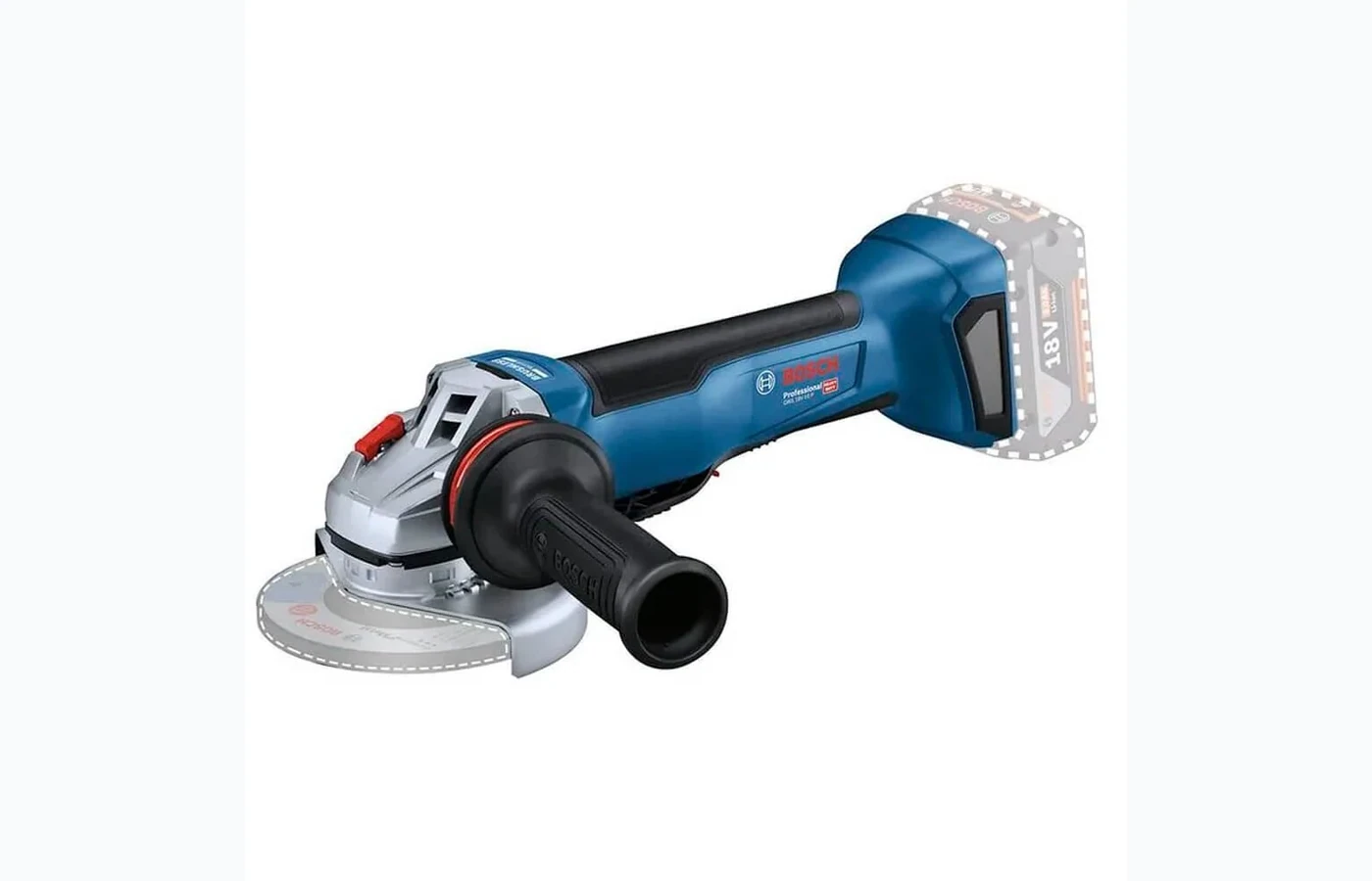 Bosch Professional Akku-Winkelschleifer als Produktfoto auf hellem Hintergrund