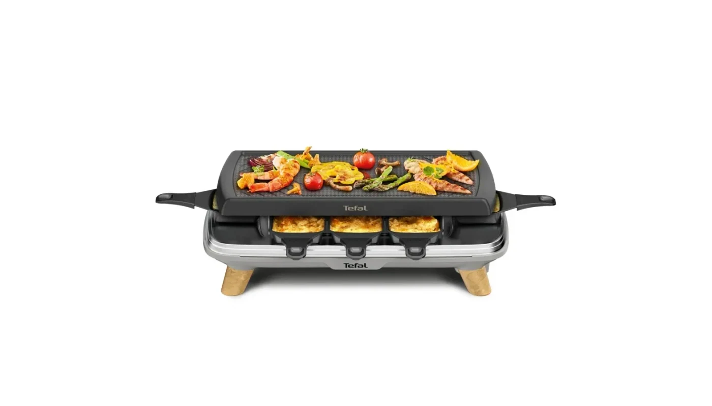 Tefal Raclette Gourmet Tischgrill mit Grillplatte und Pfännchen