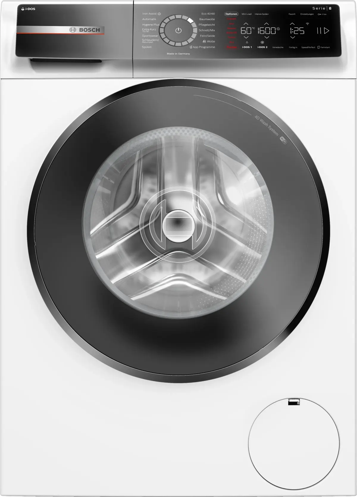 Bosch Serie 8 Waschmaschine als Produktfoto auf hellem Hintergrund